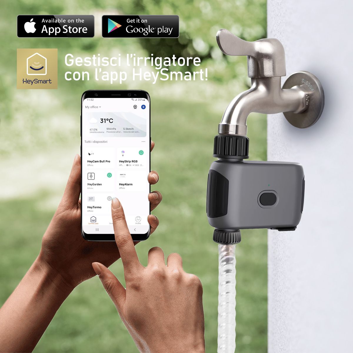iSnatch HeyGarden Smart Wi-Fi garden sprinkler, WiFi irrigation controller, irrigation programmer with timer function, remote irrigation system
