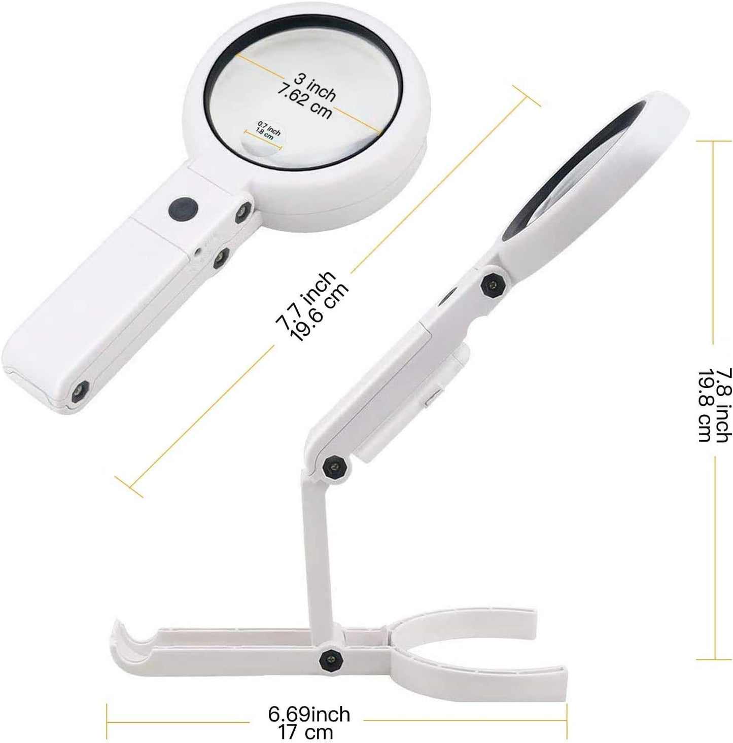 Velamp Lampada led con lente di ingrandimento, lampada LED a mano e da tavolo, lente ingrandimento da tavolo