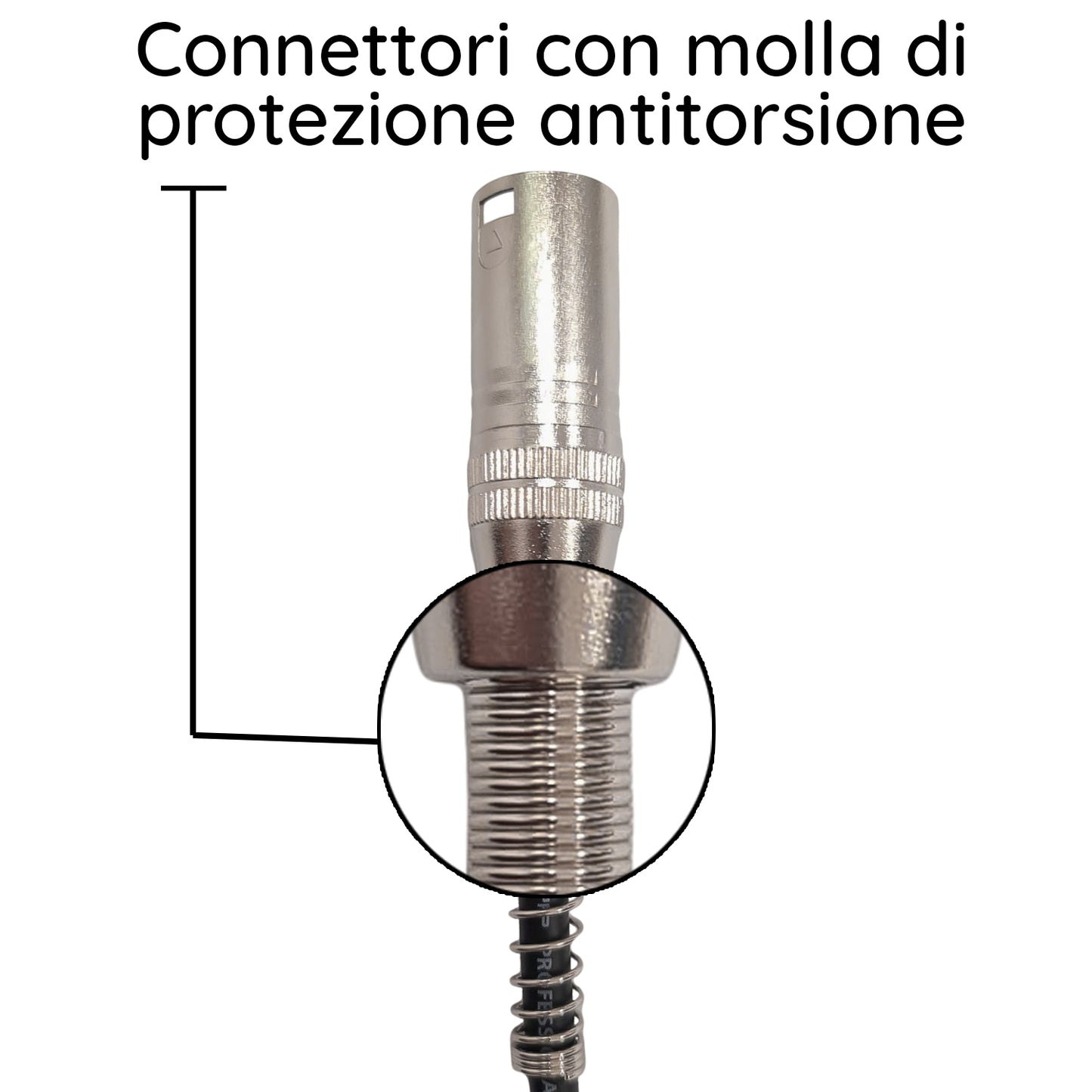 ZZIPP Câble de microphone XLRM-XLRF de 1 mètre, connecteur de microphone avec protection contre la torsion, câble audio long