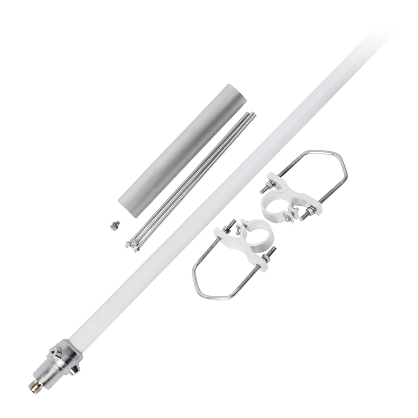 Falkos MA-1300 Antenna base VHF/UHF 144/430 Mhz, lunghezza 135cm, due flange incluse, antenna bibanda in fibra di vetro