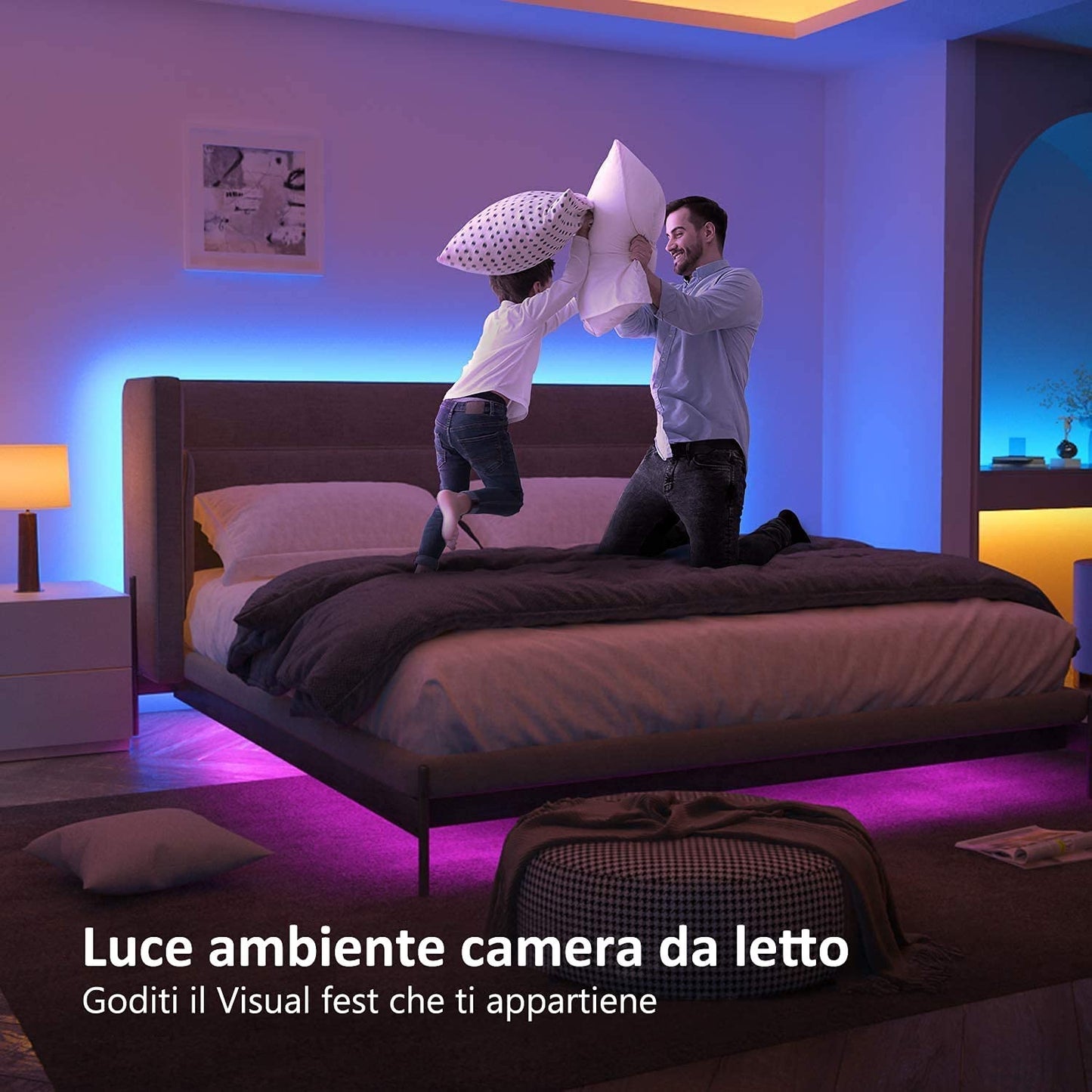 Bande LED Bluetooth Decoled de 5 m, bande flexible 150 LED RVB étanches, contrôlées par application ou télécommande, lumières LED adaptées pour la télévision, la chambre, Noël, les fêtes et la décoration de la maison.