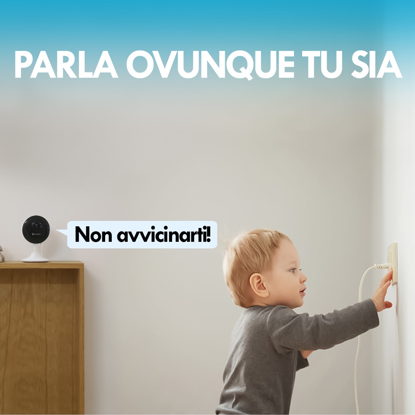 Caméra domestique intelligente Wi-Fi Ezviz C1C-B 1080p, caméra de vidéosurveillance intérieure avec base, vision nocturne, alertes sonores et audio bidirectionnel