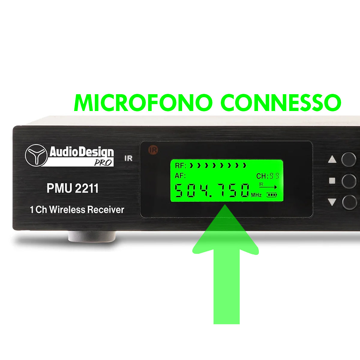 AudioDesign PRO PMU 2211 Set centralina e microfono a gelato UHF, kit radiomicrofono palmare professionale, microfono wireless con body pack