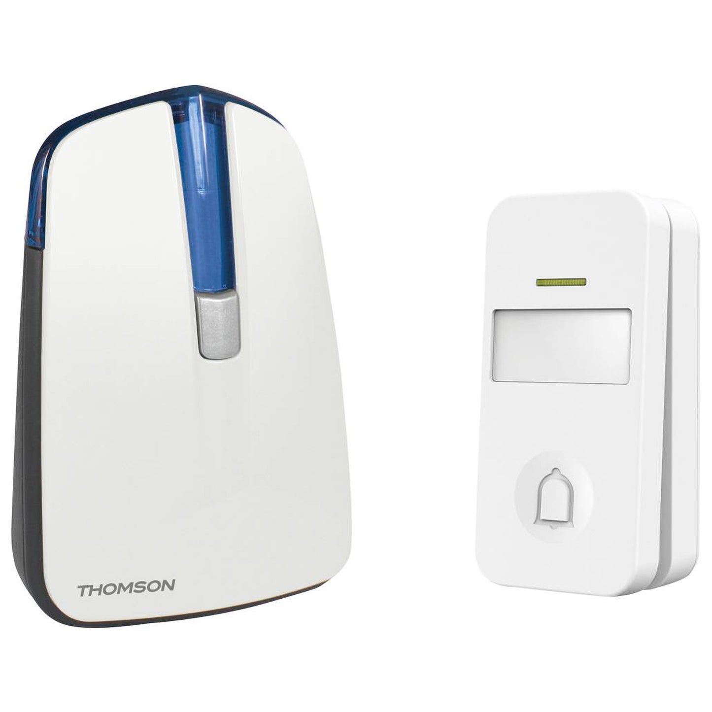 Thomson 513127 Wireless doorbell, complete wireless doorbell kit with nameplate and light, 150m range, 32 ringtones, waterproof doorbell