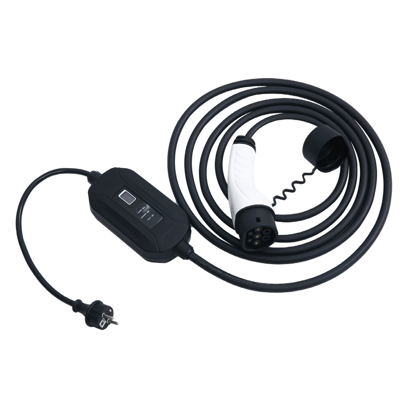 Alcapower Caricabatterie EV per auto elettrica 16A 250V con display, Caricatore EV portatile 3,5KW con cavo 5 metri, connettore IEC 62196-2 e presa Schuko