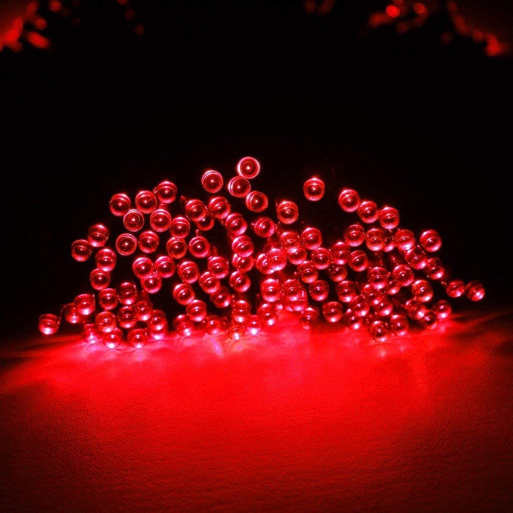 GESCO Chaîne lumineuse intérieur/extérieur 15,5 m, lumières LED avec 8 fonctions, 300 LED rouges, lumières LED décoratives de Noël, éclairage domestique, guirlande lumineuse