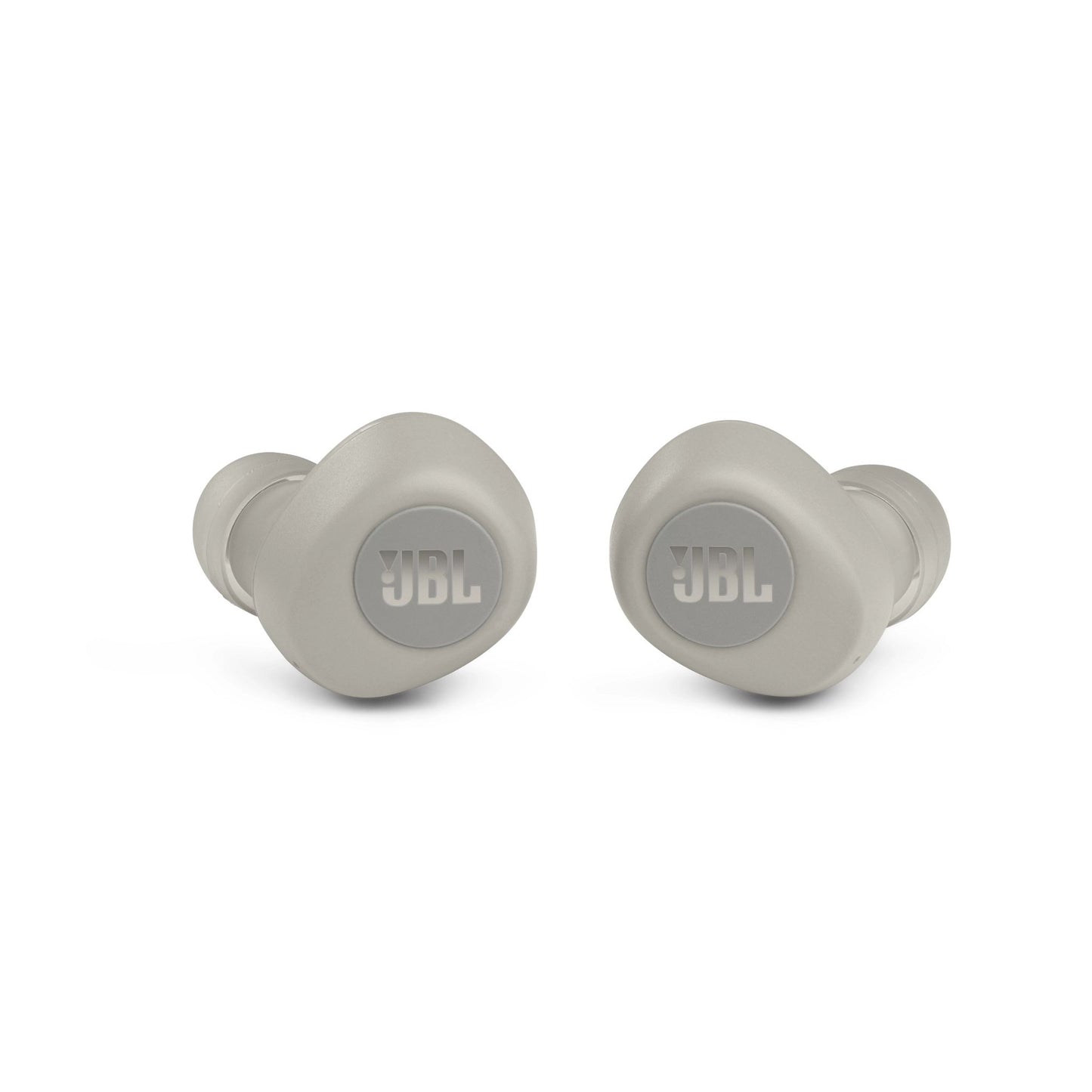 Écouteurs intra-auriculaires Bluetooth sans fil JBL Wave 100 True, écouteurs de poche avec son JBL Deep Bass et Dual Connect, autonomie de la batterie 5+15 heures, couleur ivoire