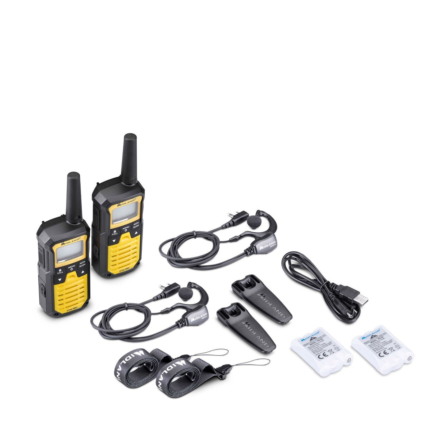 Midland Coppia ricetrasmittenti in valigetta full optional, PMR446/LPD, senza licenza, Twin Walkie Talkie, impermeabile, 85 canali