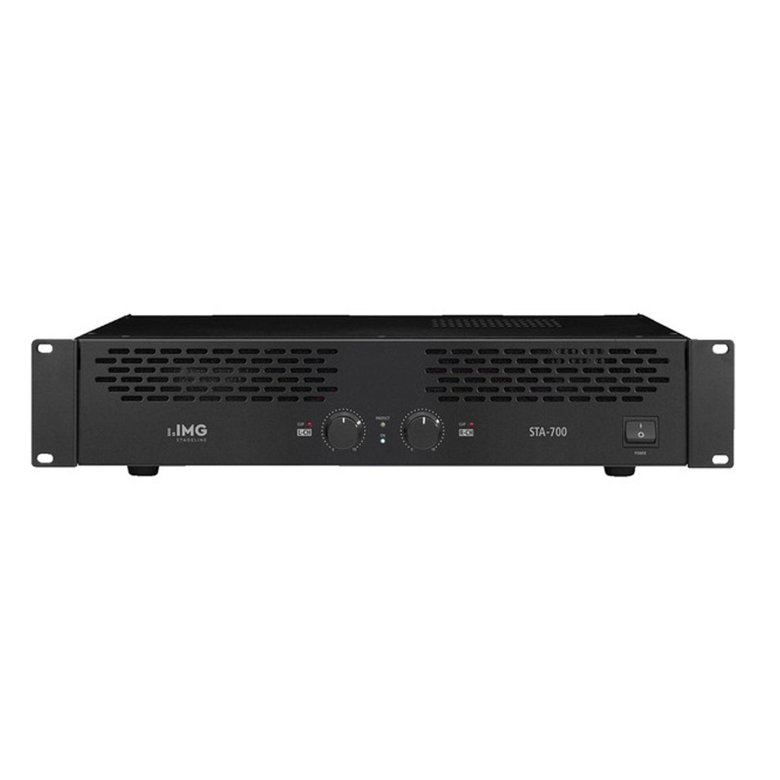 Monacor Amplificatore stereo PA, amplificatore audio, 800W, amplificatore portatile con led, 2 canali e 2 regolatori di livello