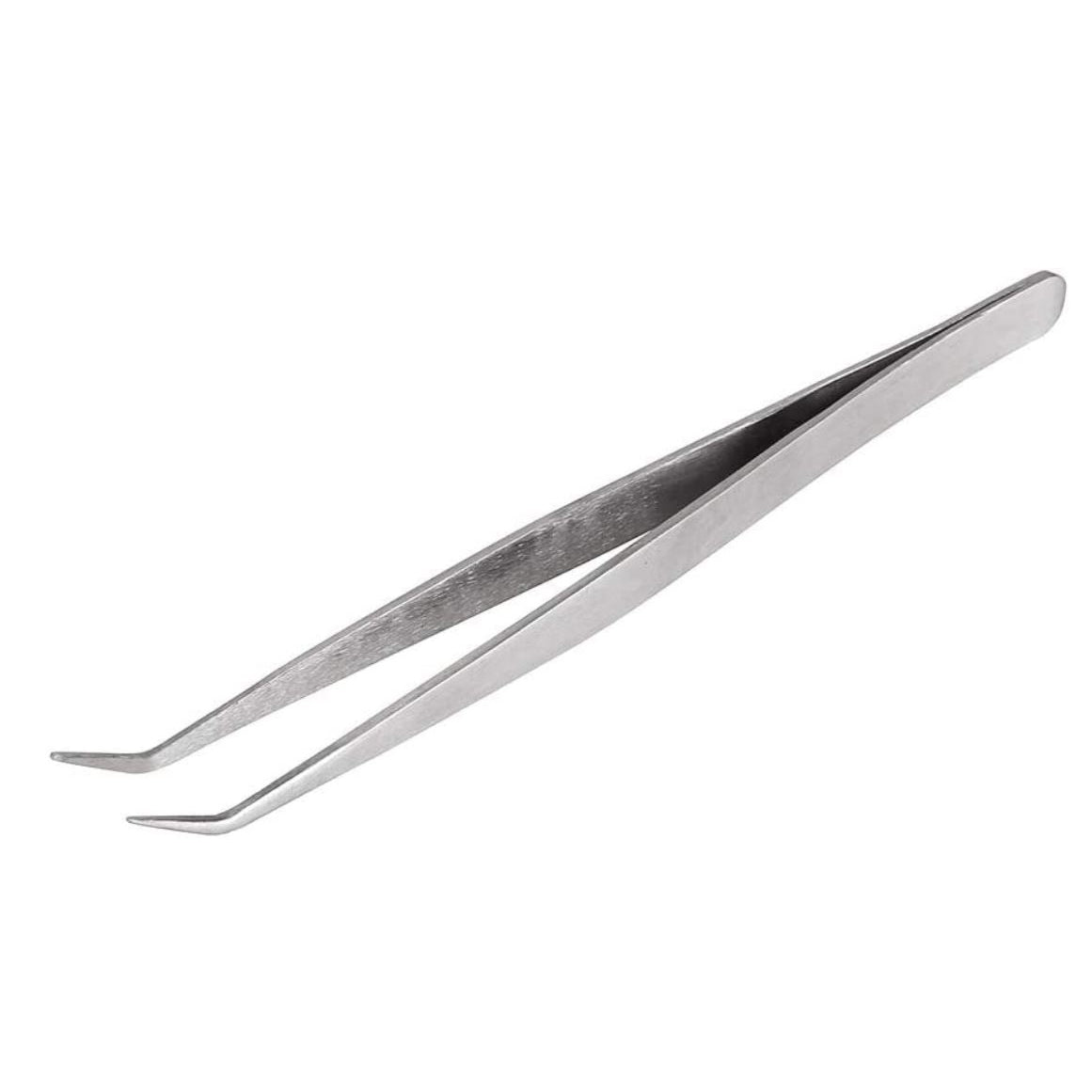 PRO'SKIT Pinzetta a molla punta curvata magnetica in acciaio inossidabile pinza di precisione da saldatura