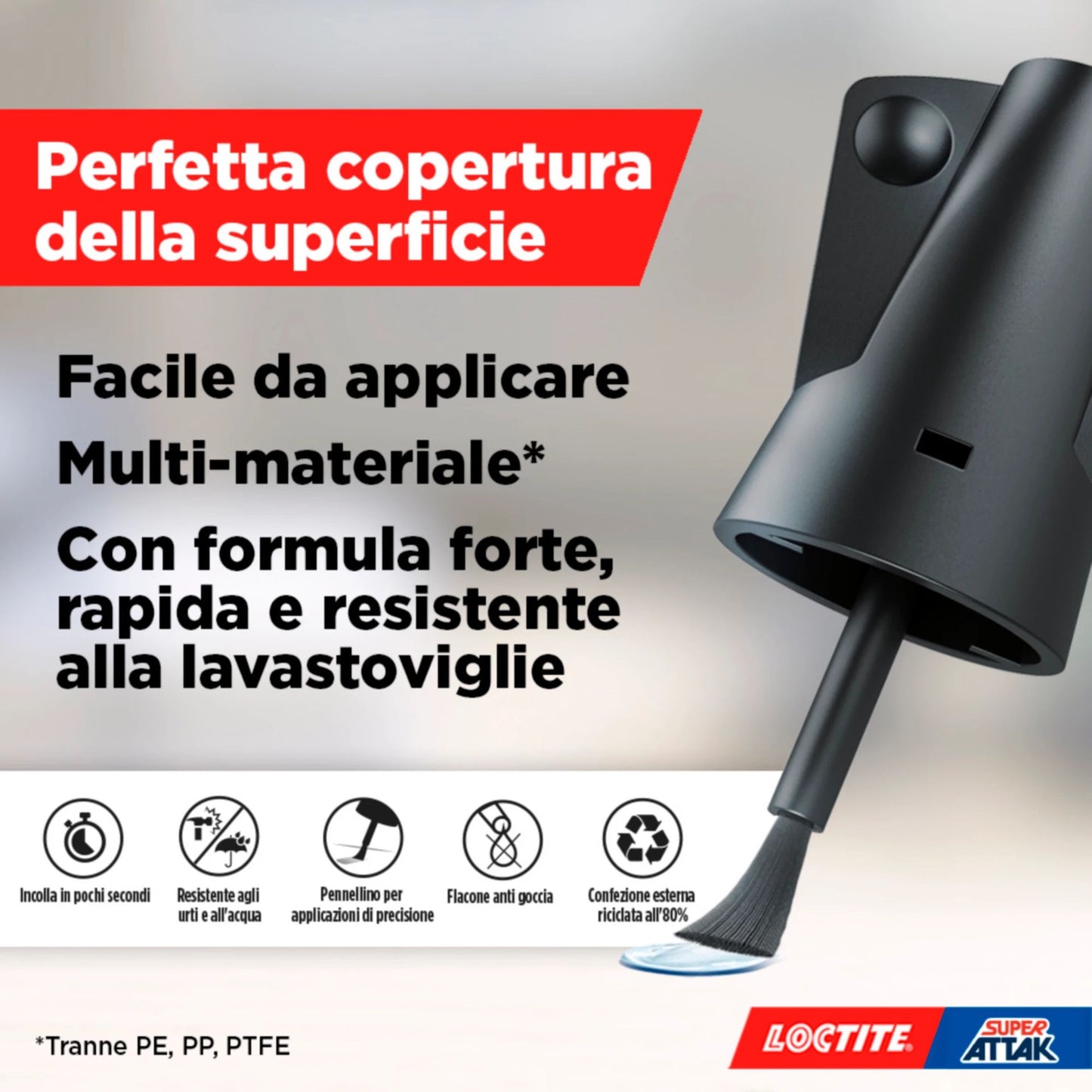 Loctite Super Attak Brush, Transparent Liquid Glue with brush, Super glue for precise applications, Glue for wood, rubber, metal, ceramic, leather, 5g