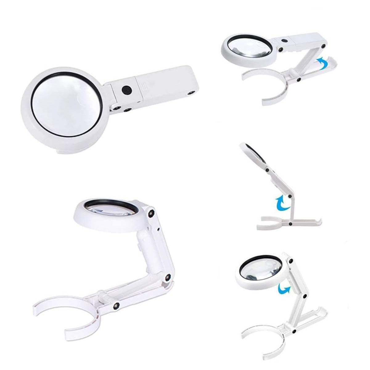 Velamp Lampada led con lente di ingrandimento, lampada LED a mano e da tavolo, lente ingrandimento da tavolo
