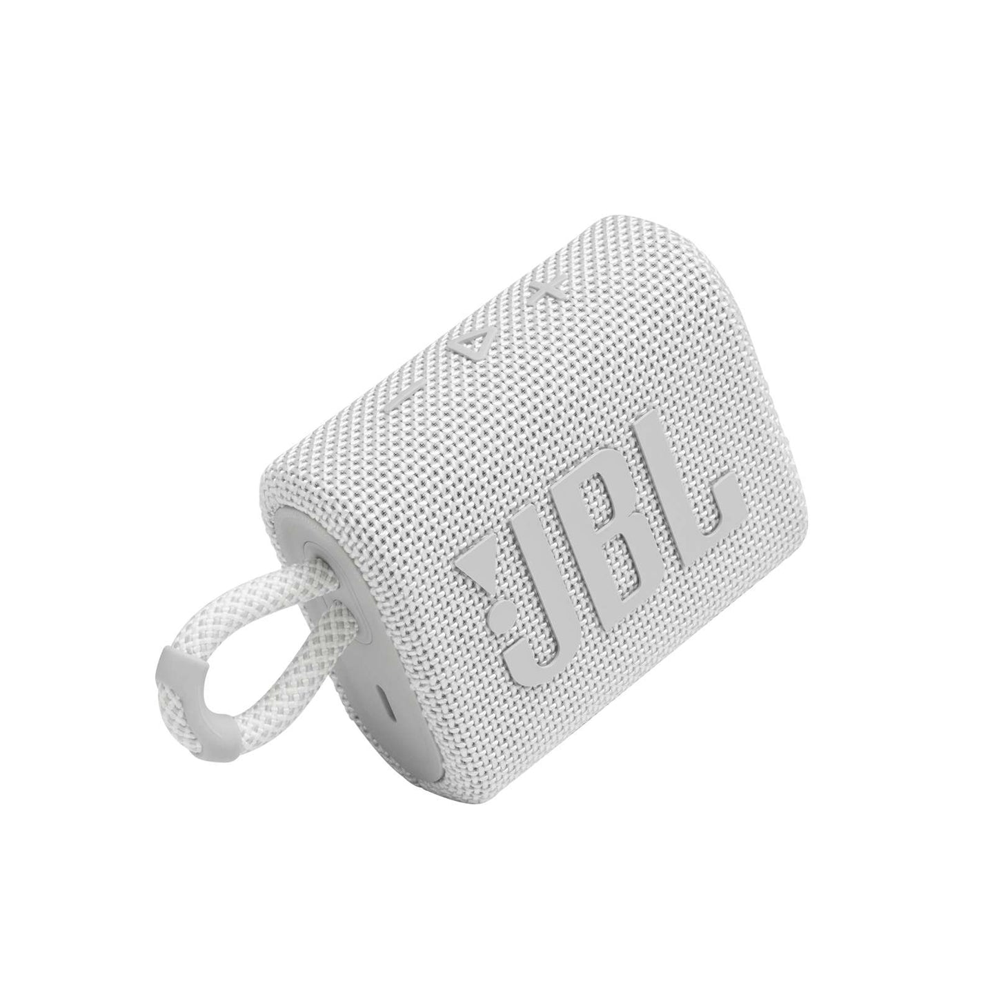 JBL GO 3 Enceinte Bluetooth portable, boîtier d'enceinte sans fil au design compact, IPX67 résistant à l'eau et à la poussière, jusqu'à 5 h d'autonomie, USB, blanc