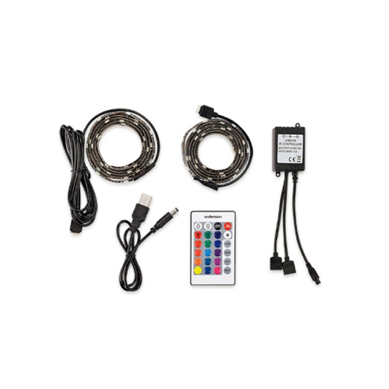 ON Kit de 2 bandes LED lumineuses de 50 cm SMD RGB pour rétroéclairage TV lumières colorées avec télécommande