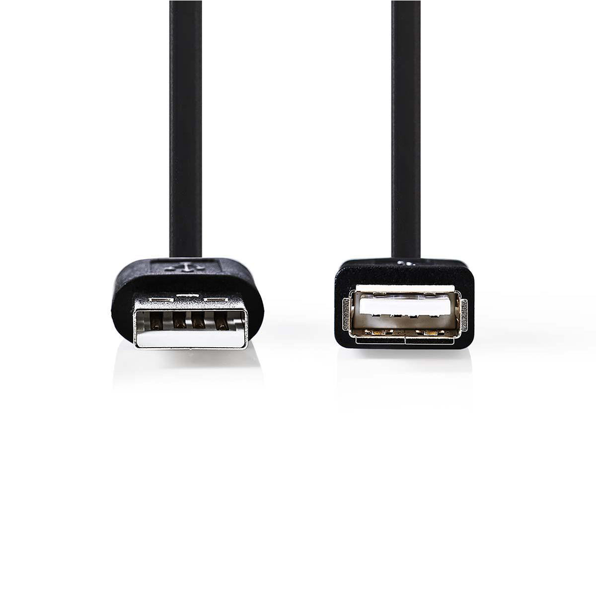 Câble USB NEDIS, câble USB 2.0, câble mâle femelle, vitesse 480 Mbps, nickelé