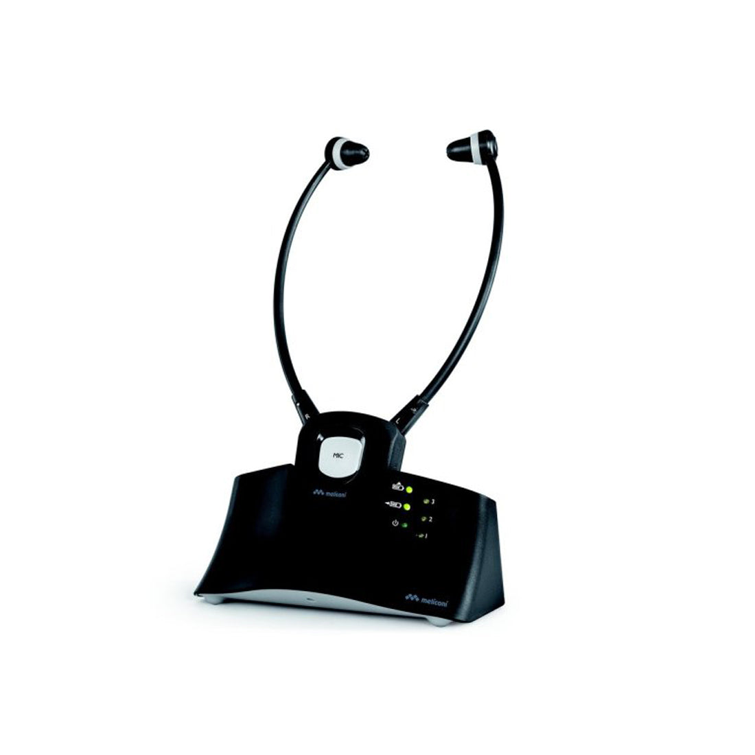 Meliconi Casque stéréo sans fil avec base de chargement, écouteurs avec arceau