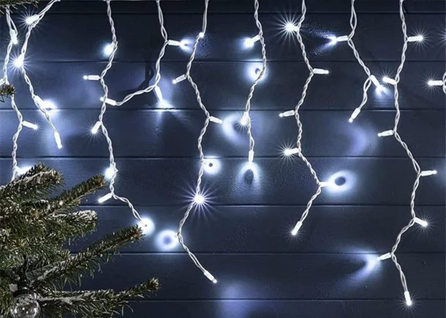 GESCO Outdoor light curtain 9m, 200 white LED lights with flash, Christmas decorative LED lights, home lighting, garland light