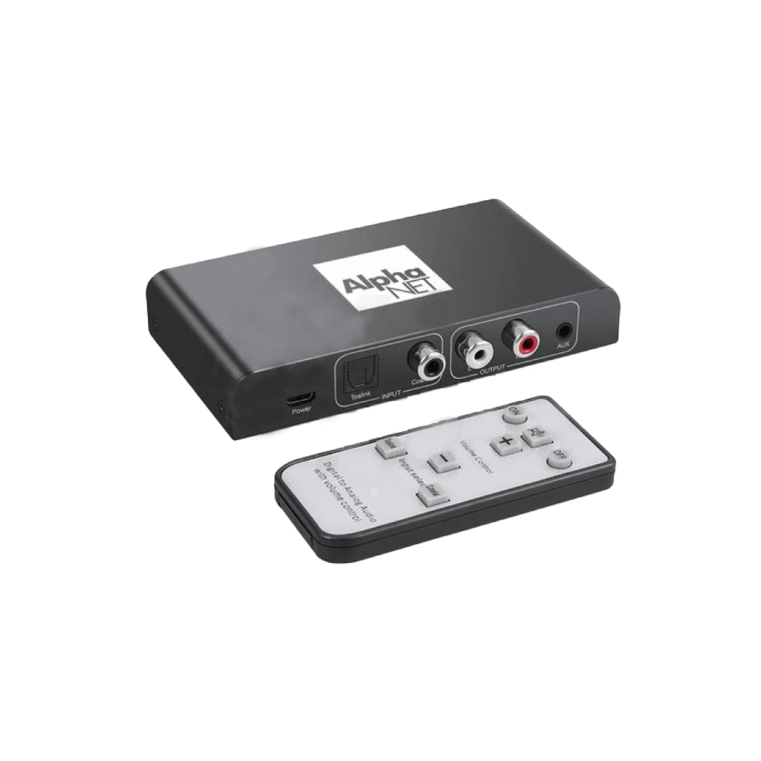 Alpha Elettronica Convertitore audio da digitale ad analogico, regolazione volume ,amplificatore cuffie, con telecomando