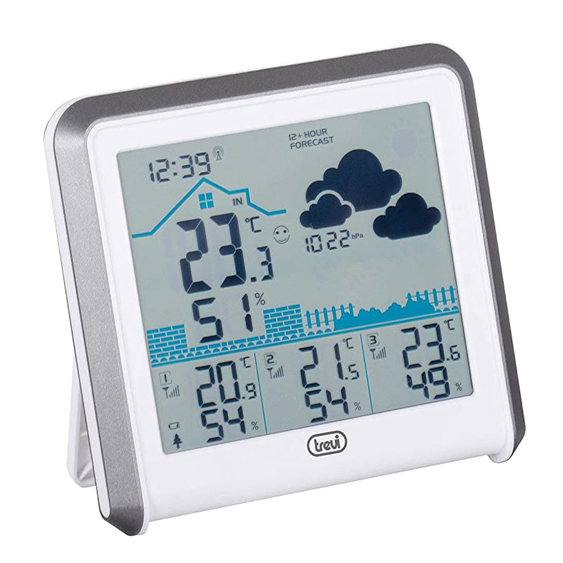 Stazione Meteo Radiocontrollata con 3 Sensori Esterni, orologio, barometro e memorizzazione dei dati