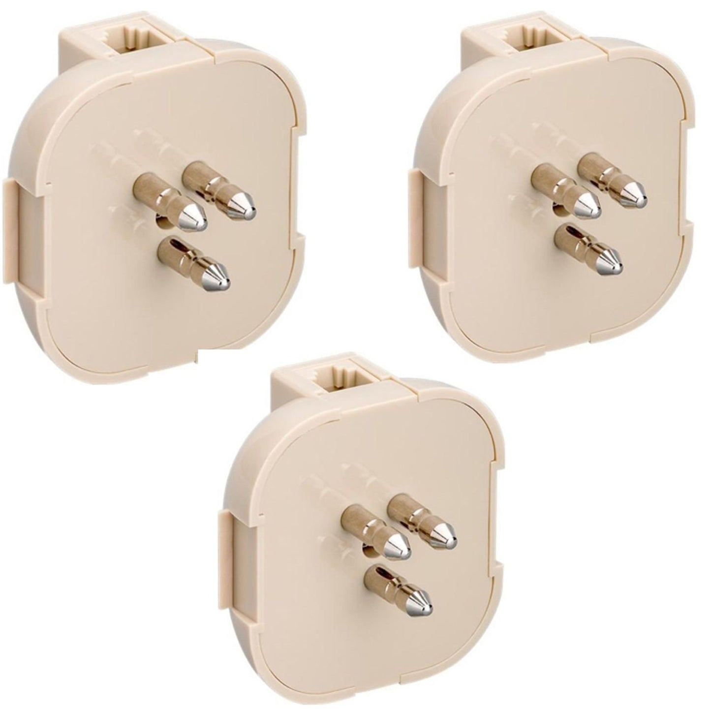 Adaptateur de prise unifié à 3 pôles pour réseau téléphonique, prise à trois pôles pour réseau téléphonique, 3 pièces