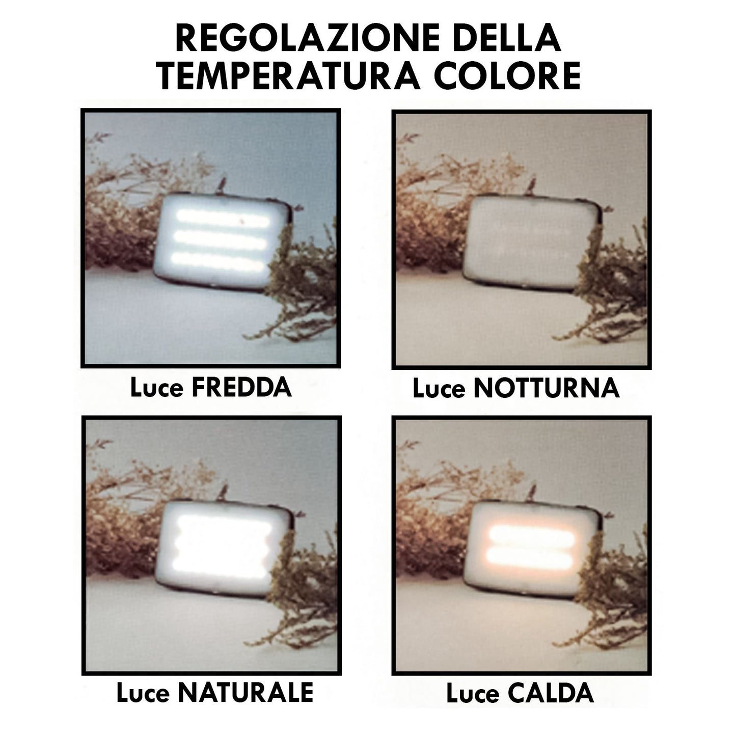 Alcapower Pannello LED portatile con attacco a vite, faretto multifunzione con regolazione della temperatura e dell'intensità fino a 1200lm