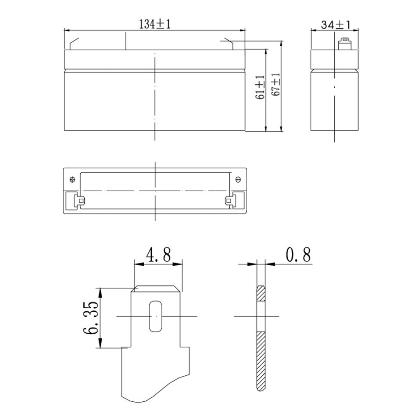 SKB Batteria al piombo ricaricabile 6V 3,2AH batteria ermetica serie SK, tecnologia AGM piastra piana regolate con valvola