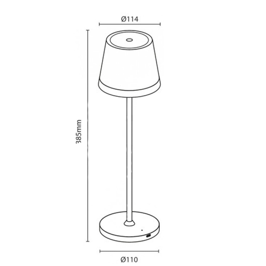 JOlight Lampada da tavolo LED a batteria ricaricabile, abajures marrone in alluminio, interruttore touch, intensità luminosa dimmerabile
