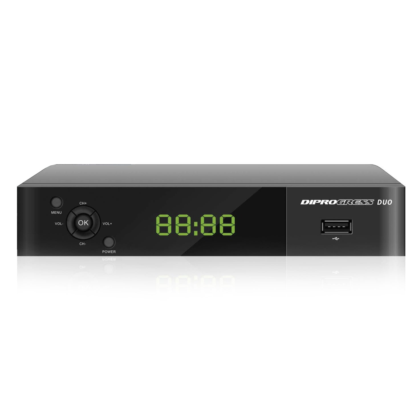 DIPROGRESS DPT207HD Decoder DVB-T2 Hevc 10 bit, ricevitore digitale terrestre con due telecomandi universali 2 in 1, porta USB, HDMI, Scart, nero