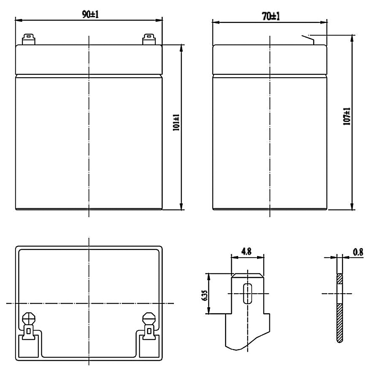 SKB Batteria al piombo SK12-5,2 batteria ricaricabile 12V 5,2AH serie SK, tecnologia AGM piastra piana regolate con valvola