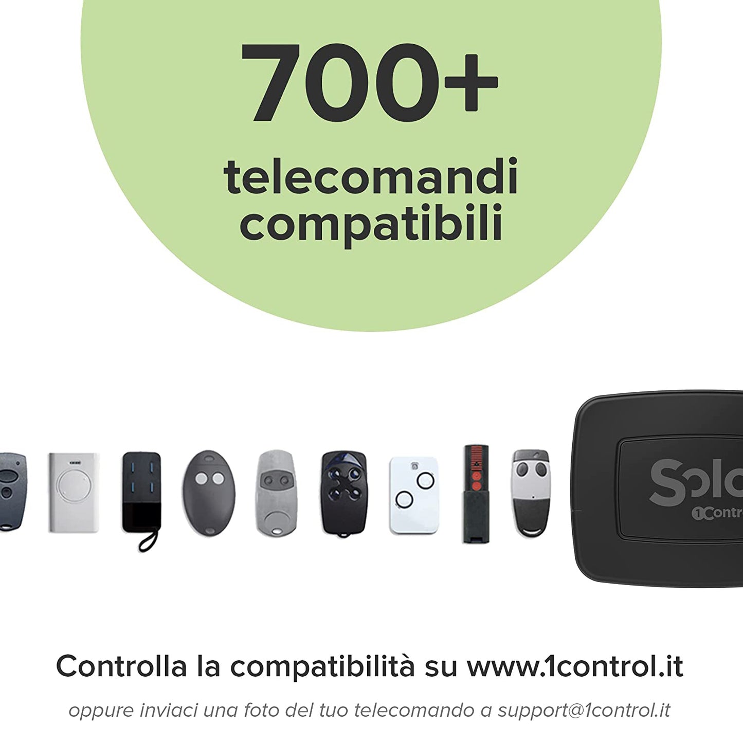 1Control ONLY 2 GEN, Ouvre-portail Bluetooth sans fil pour téléphone/smartphone pour ouvrir des portails et portes de garage télécommandés, x4 portails et jusqu'à 10 utilisateurs, noir, fabriqué en Italie