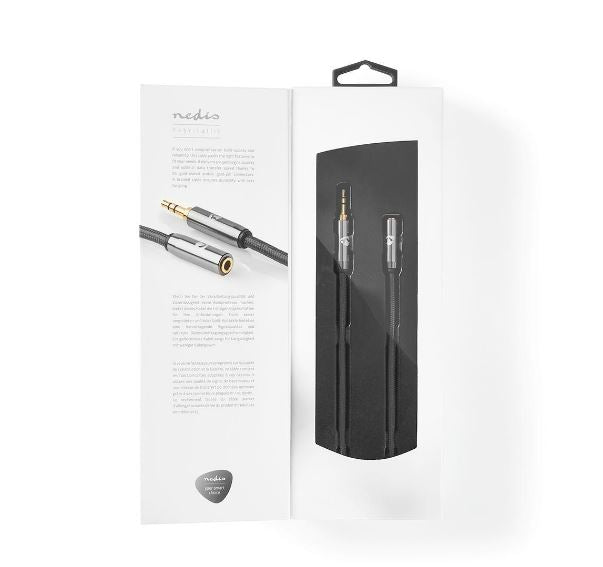 NEDIS cavo audio stereo 3.5 mm maschio e 3.5 mm femmina, placcato oro 24K lunghezza 2 m