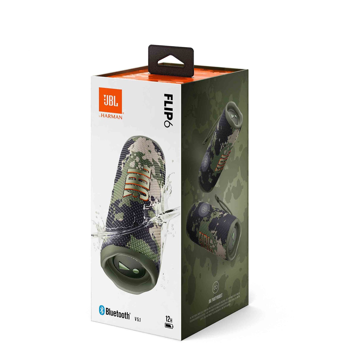 JBL Enceinte stéréo portable, enceinte Bluetooth, étui camouflage étanche, 12 heures d'autonomie