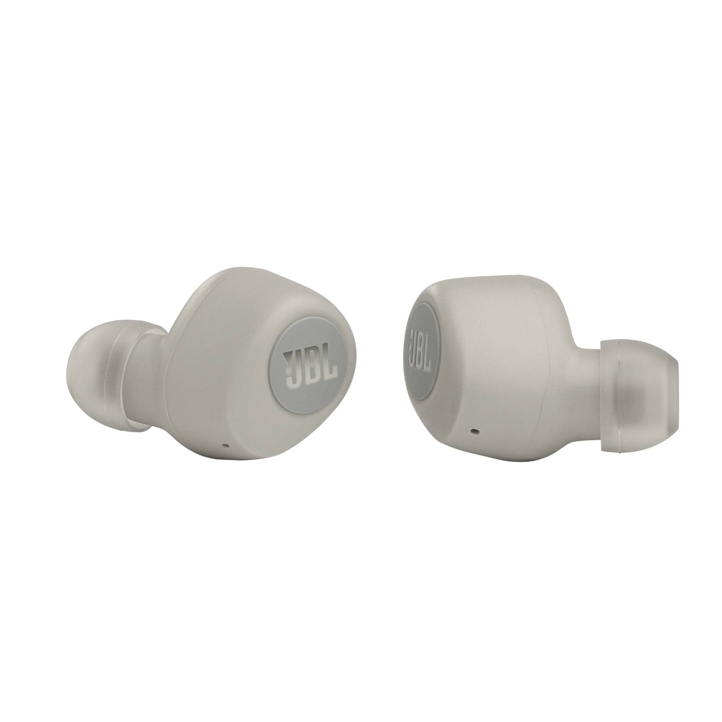 Écouteurs intra-auriculaires Bluetooth sans fil JBL Wave 100 True, écouteurs de poche avec son JBL Deep Bass et Dual Connect, autonomie de la batterie 5+15 heures, couleur ivoire