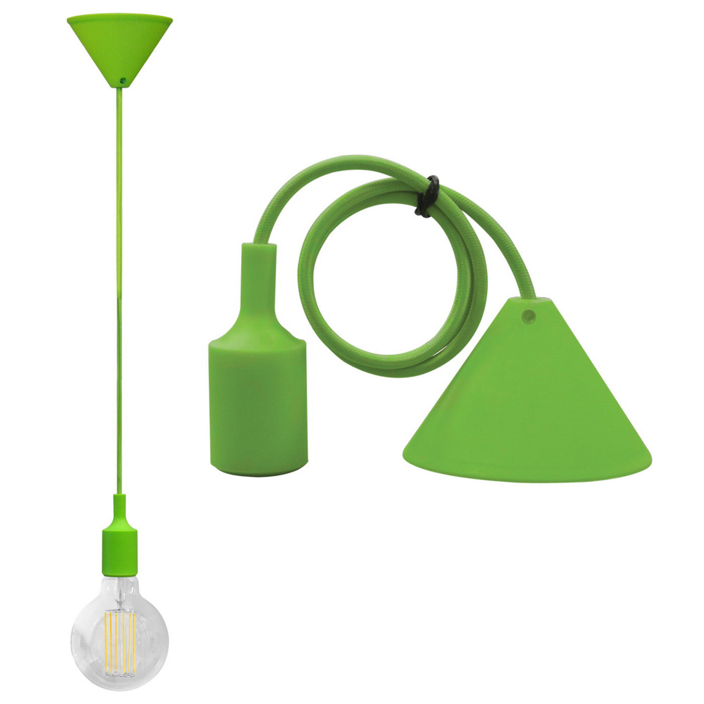 Suspension de plafond Alcapower avec câble et douille E27, lustre de différentes couleurs, 60W, 1 mètre