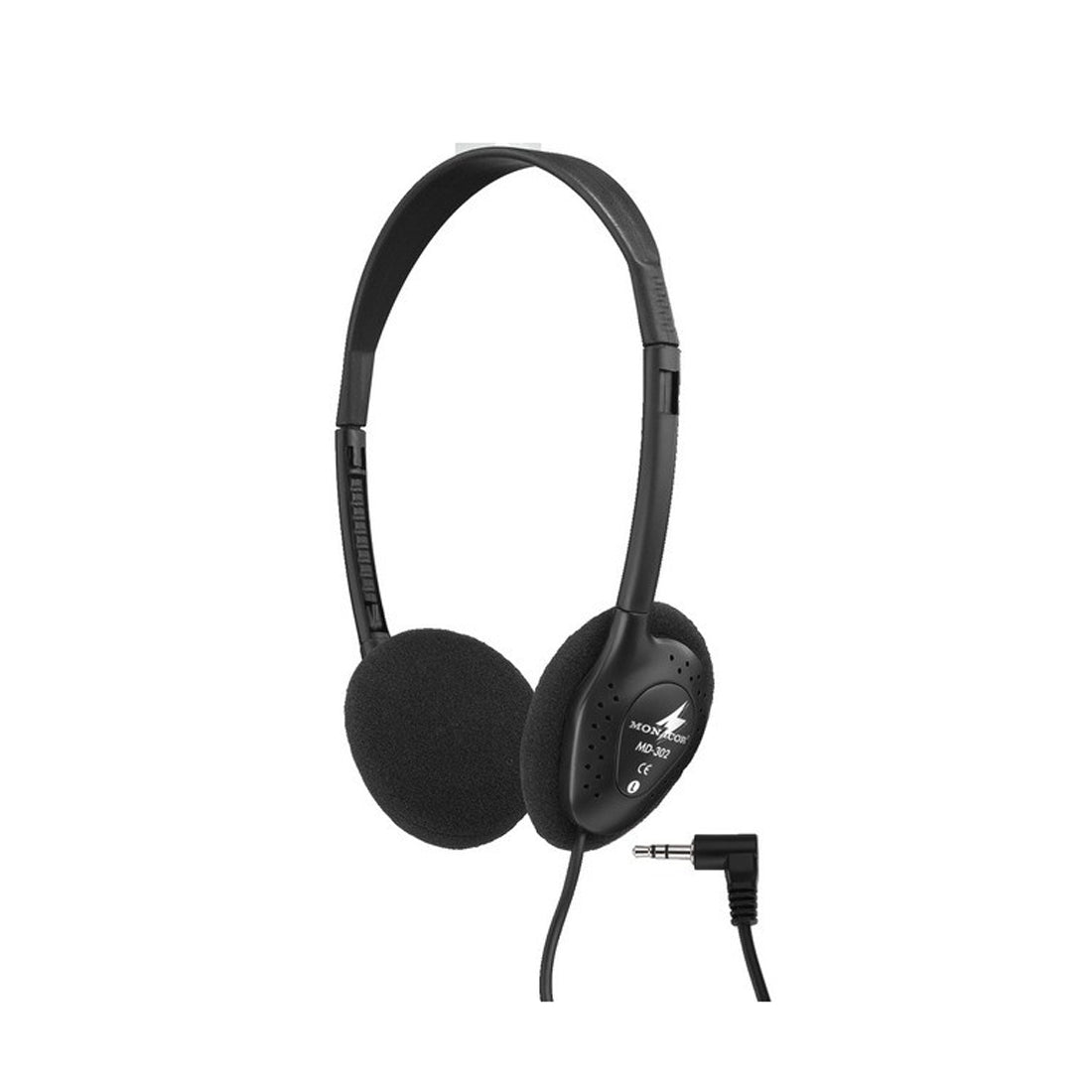 Monacor Stereo headphones, particularly light version with rotatable earcups, headphones with 1.2 m cable