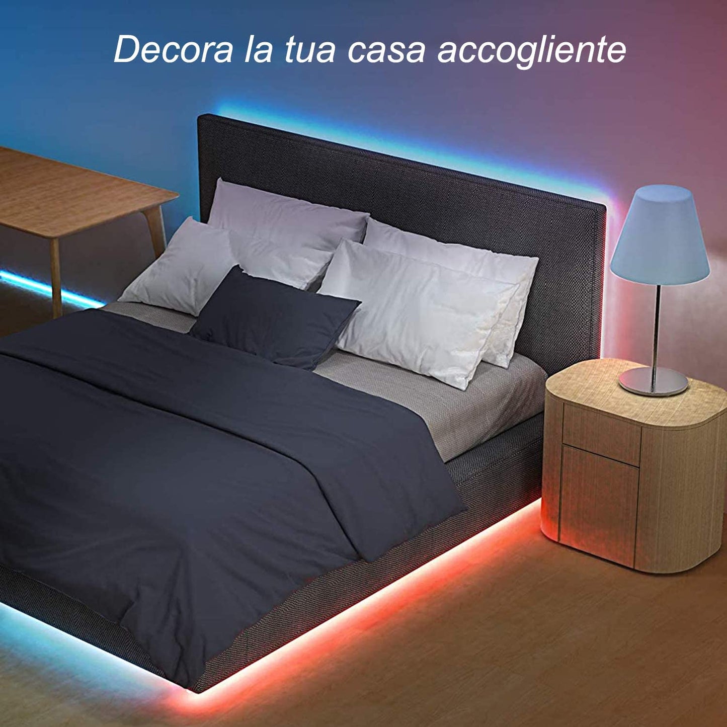 Bande LED Bluetooth Decoled de 5 m, bande flexible 150 LED RVB étanches, contrôlées par application ou télécommande, lumières LED adaptées pour la télévision, la chambre, Noël, les fêtes et la décoration de la maison.