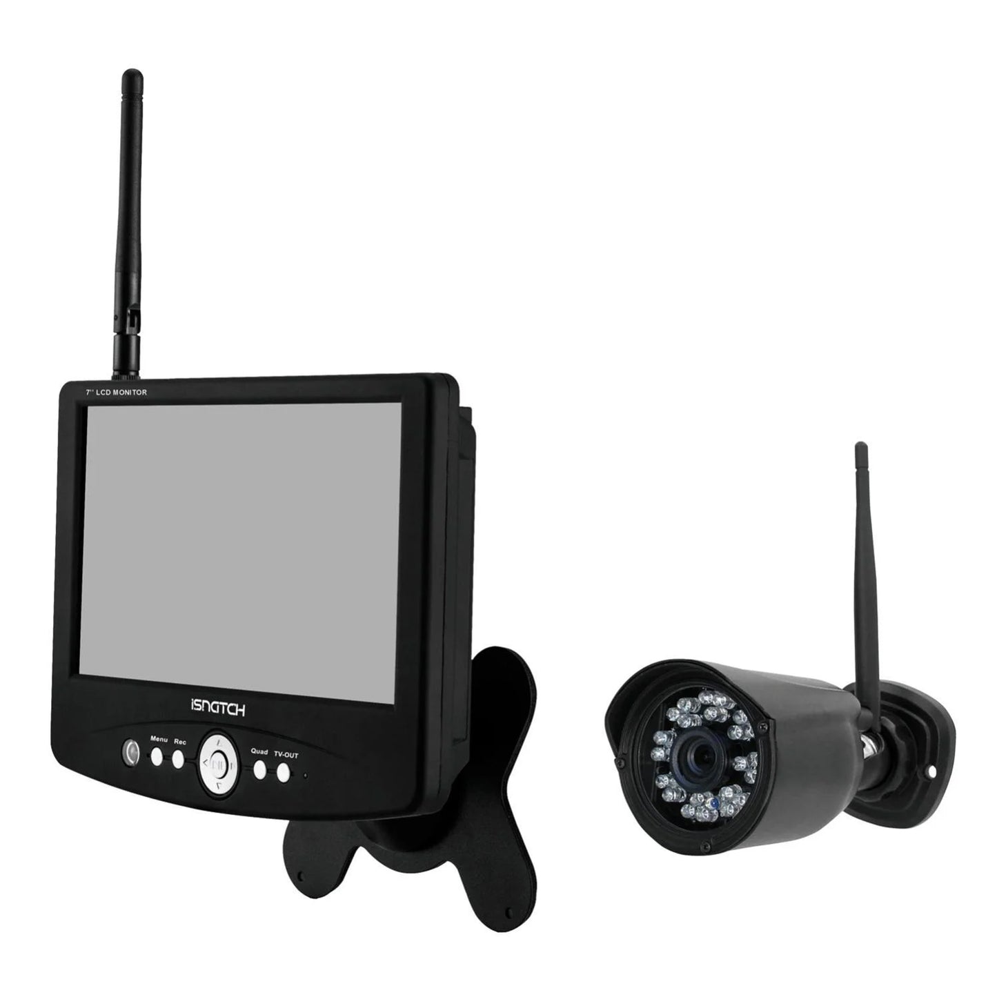 iSnatch Video surveillance kit, 7" DVR monitor and wireless camera, video surveillance camera and monitor
