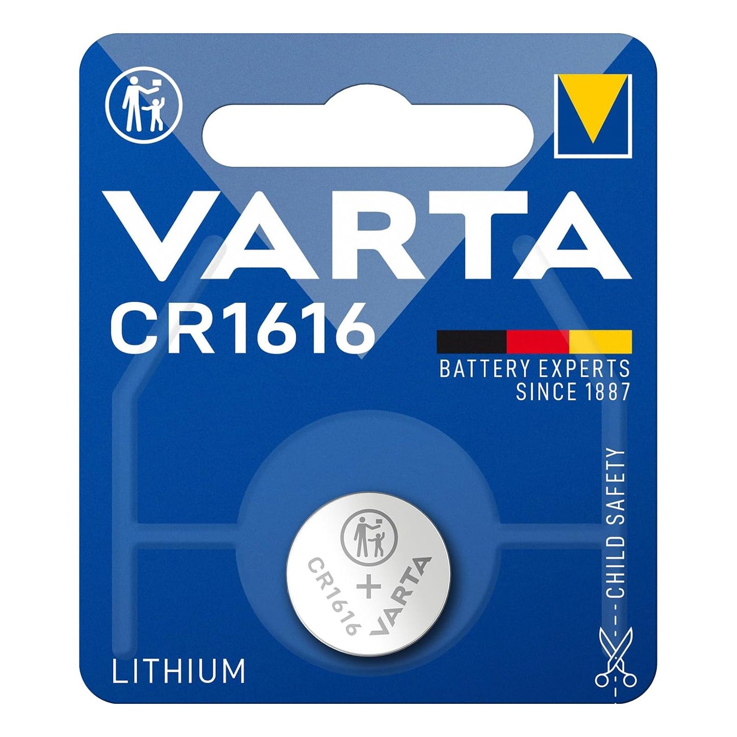 VARTA CR1616 Lithium coin cell battery 3V, flat cell, specialist, diameter 16mm