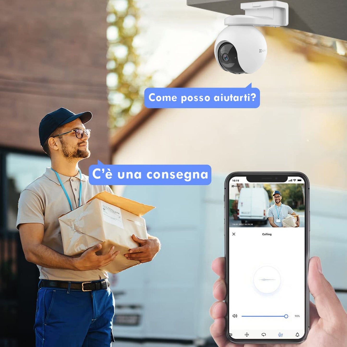 Ezviz HB8 2K Telecamera motorizzata Wi-Fi alimentata a batteria, risoluzione 2K, visione notturna, smart home camera impermeabile, visione 360