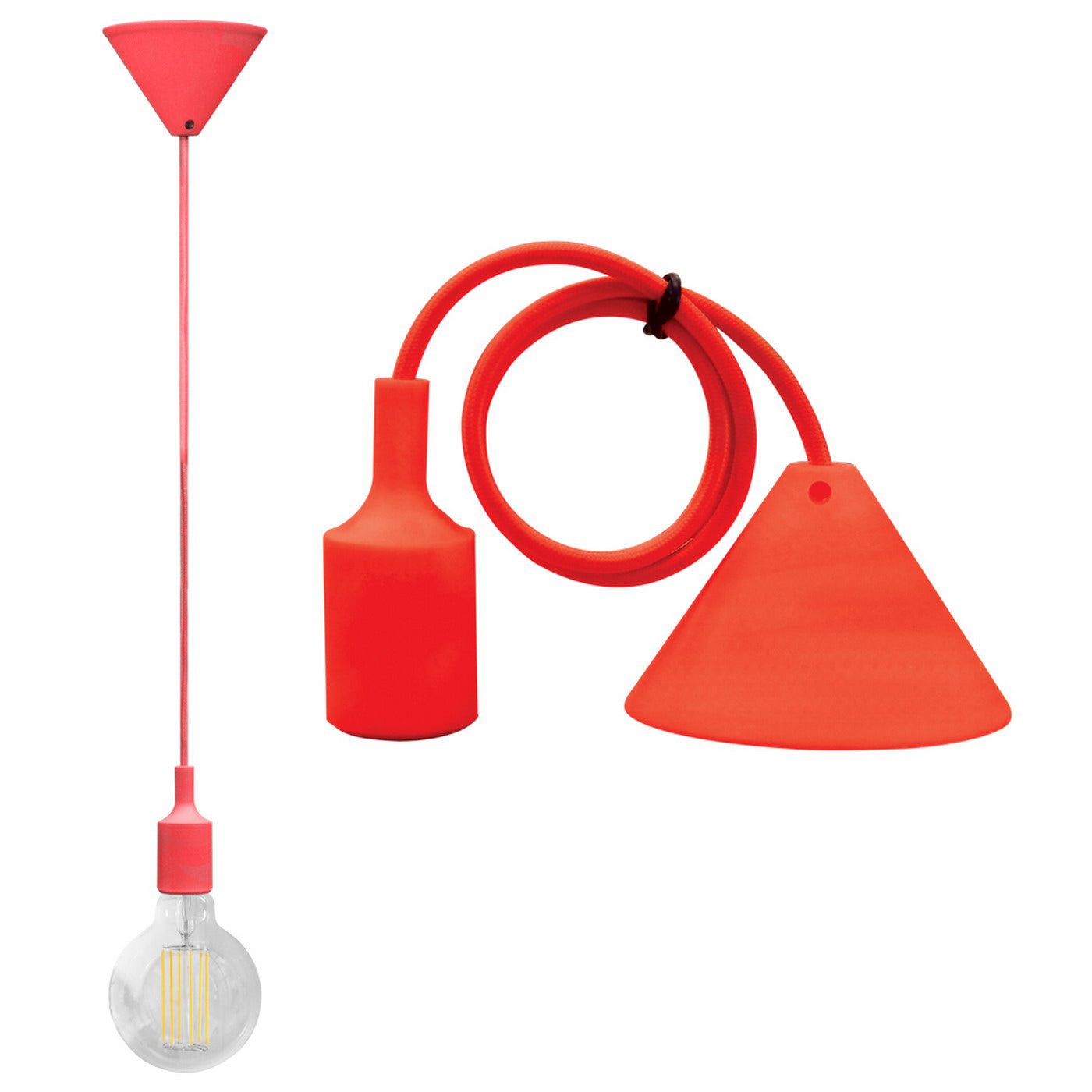 Suspension de plafond Alcapower avec câble et douille E27, lustre de différentes couleurs, 60W, 1 mètre