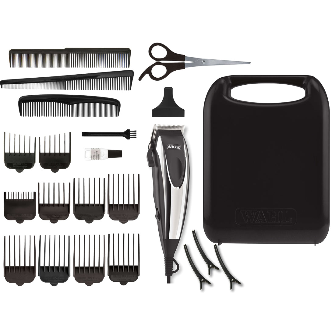 Wahl Home Pro 2616 Kit Rasoio elettrico con filo con 21 accessori, tosatore con testina di precisione, taglia capelli regola barba professionale, olio per meccanismi incluso