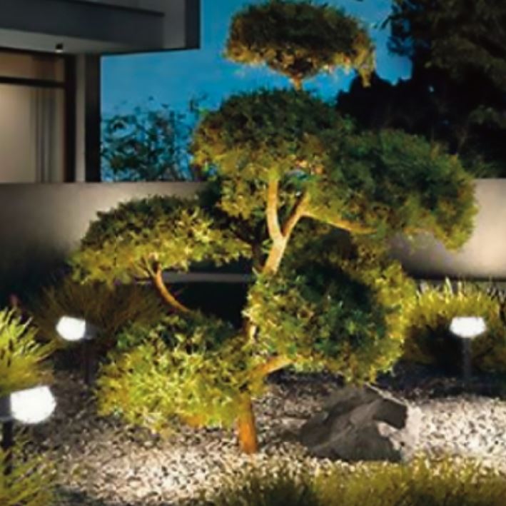 REXER Faretto con ricarica solare, faretto segna passi, faro da giardino con sensore crepuscolare, faro led luce naturale