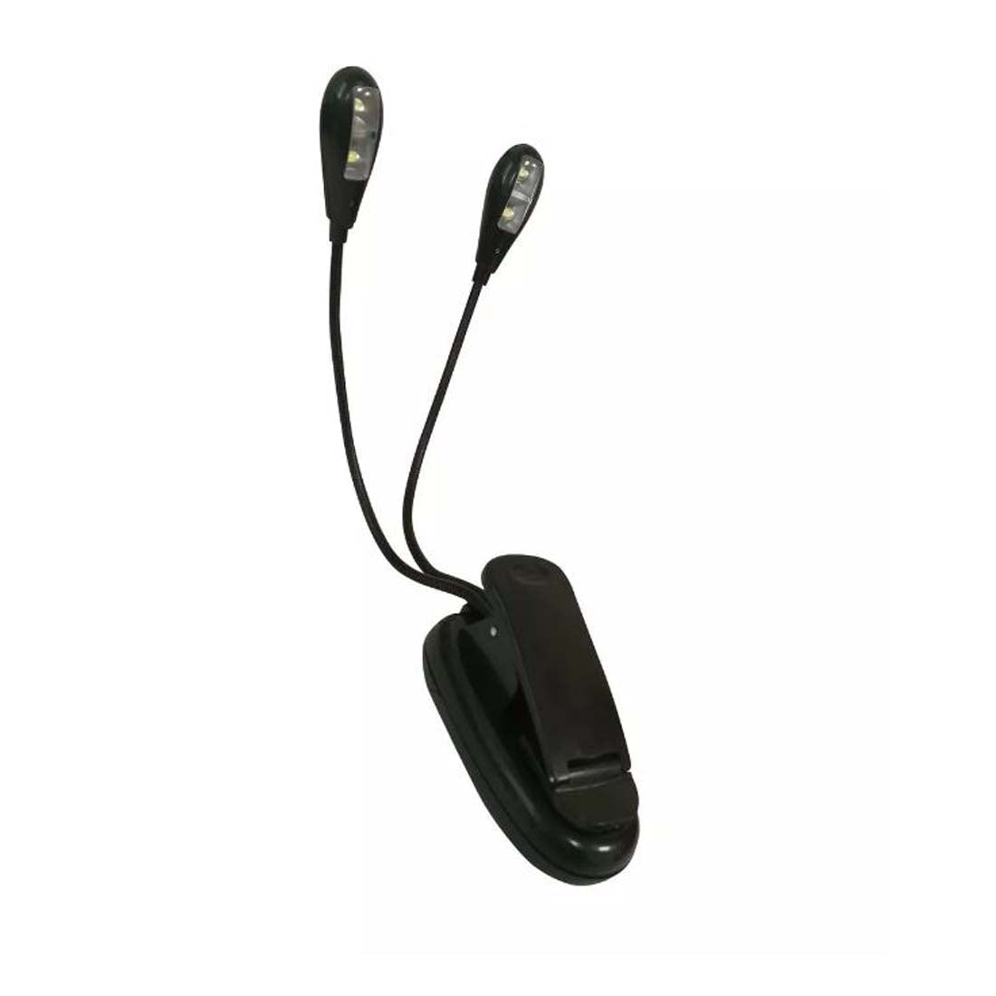 Lampe de lecture ON LED, avec 2 bras articulés, pinces à ressort et port USB, lampe de travail pour lire des livres ou des liseuses