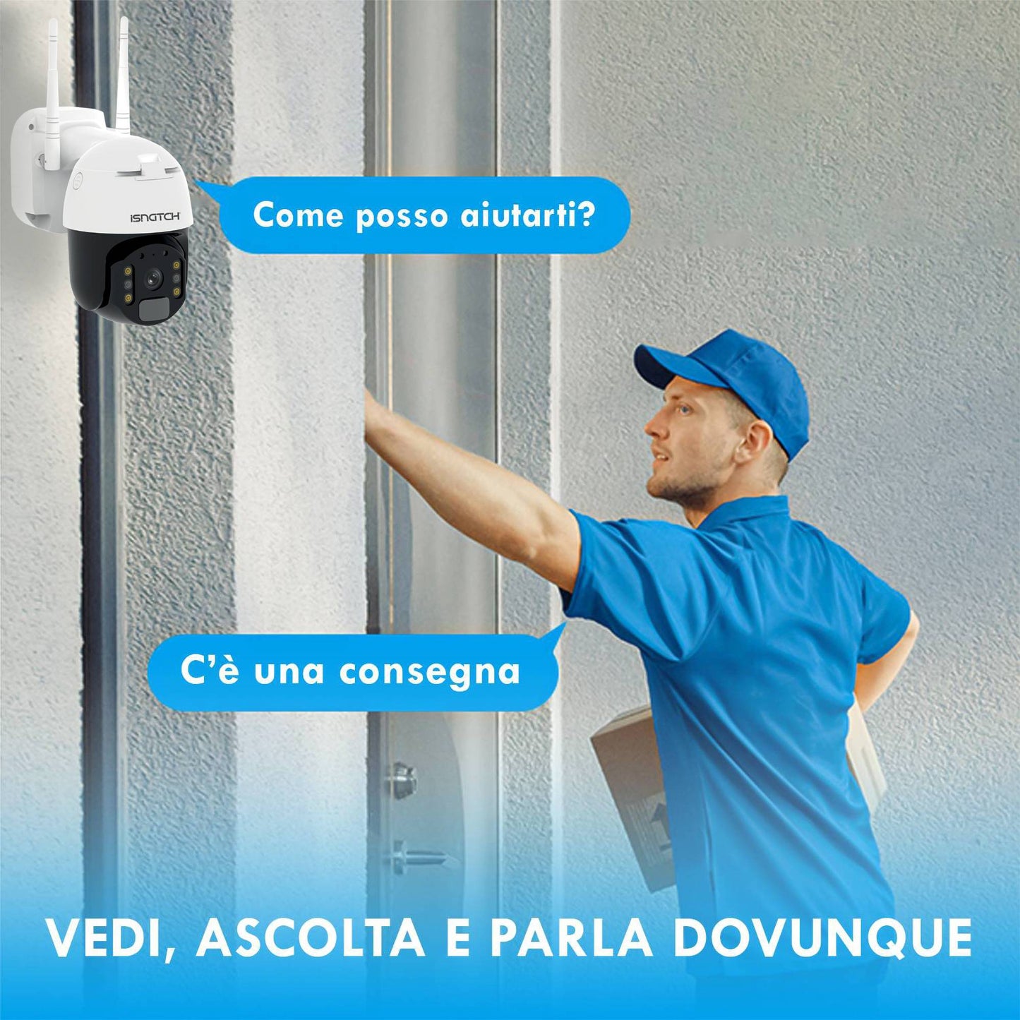 iSnatch HeyCam Move 4G 1080p Caméra Wi-Fi motorisée avec panneau solaire, caméra de sécurité à piles, vision nocturne couleur, parler et écouter