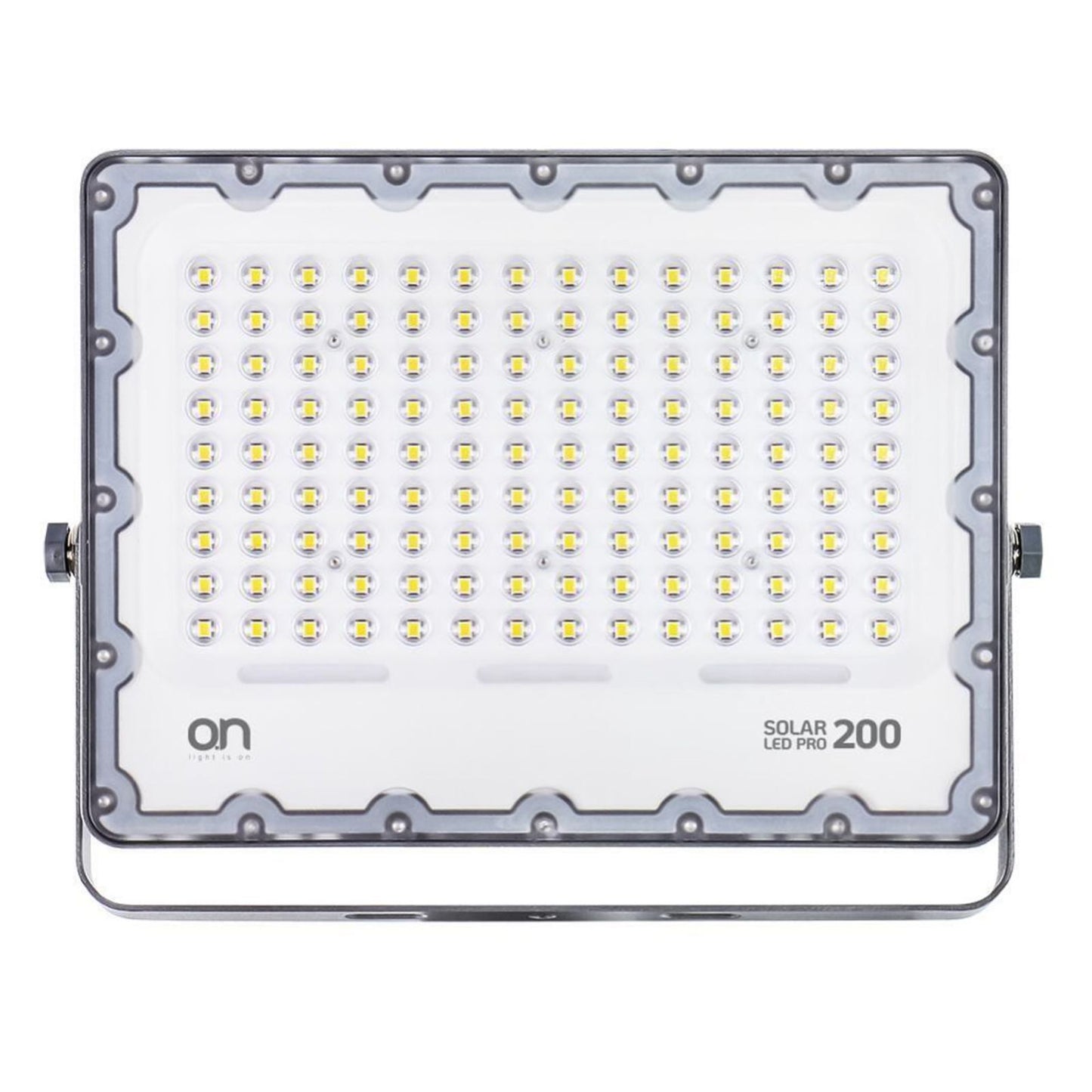 O.N Faretto solare da esterno con luce fredda, faro led con pannello solare e sensore per accensione automatica, lampada led da parete con fotovoltaico 4000K 2400lm