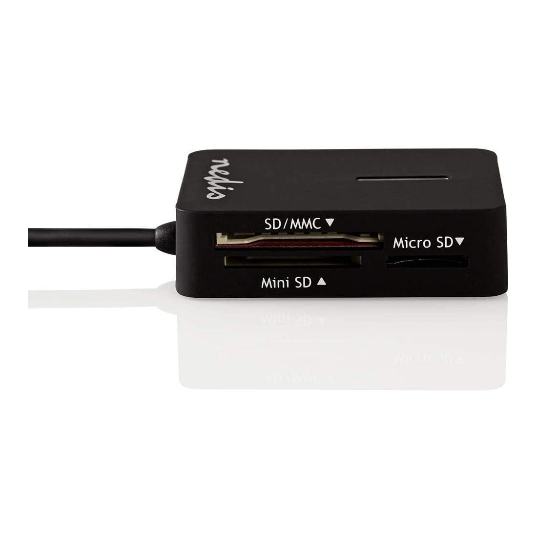 Lecteur de carte mémoire USB 2.0 de voyage tout-en-un Nedis, lecteur multi-cartes plug&play