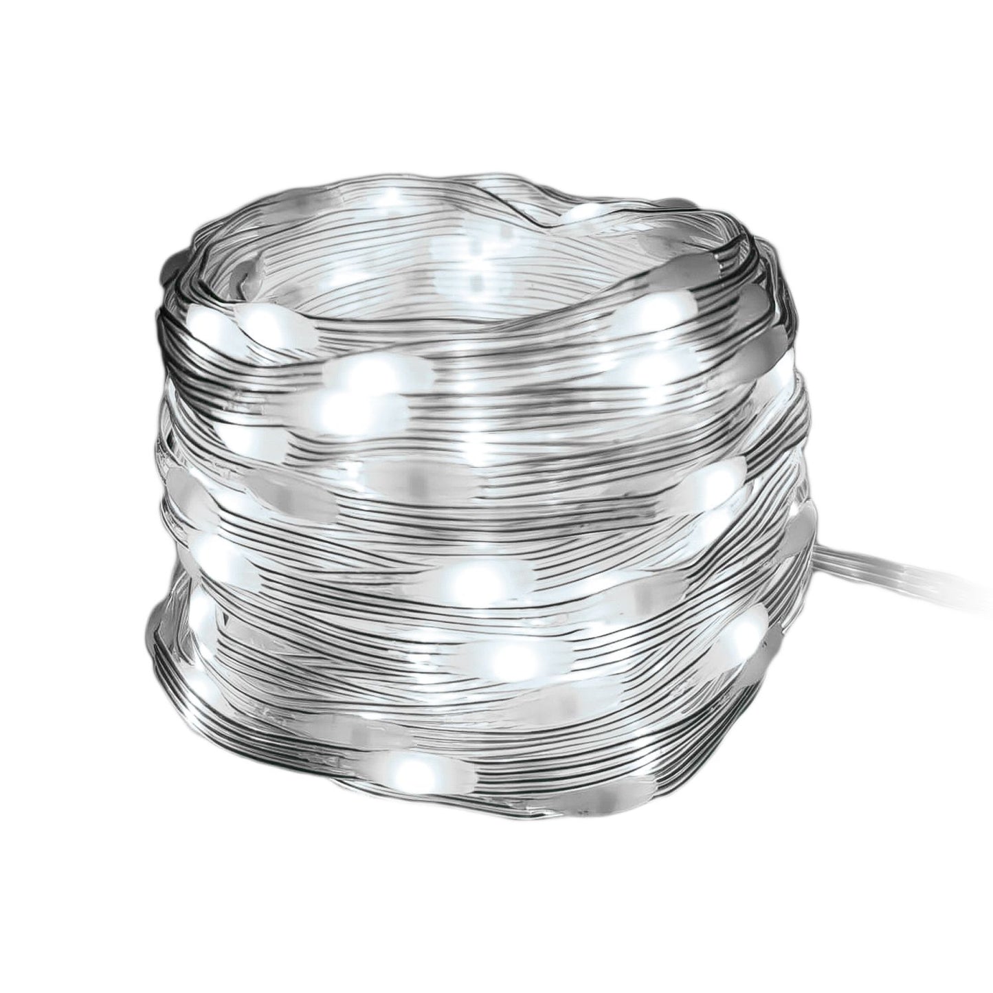Decoled Guirlande lumineuse d'extérieur 300 LED lumière blanche, lumières de Noël modulaires LED nano bean IP44, décorations lumineuses étanches, câble transparent