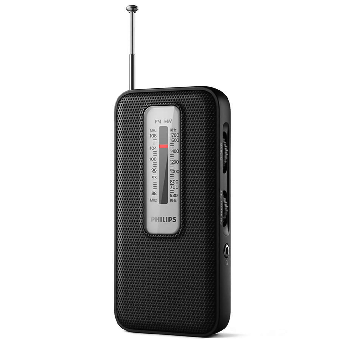 Philips Pocket Classic Portable and pocket-sized FM MW radio with retractable antenna, integrated mono speaker, 3.5mm jack headphone input