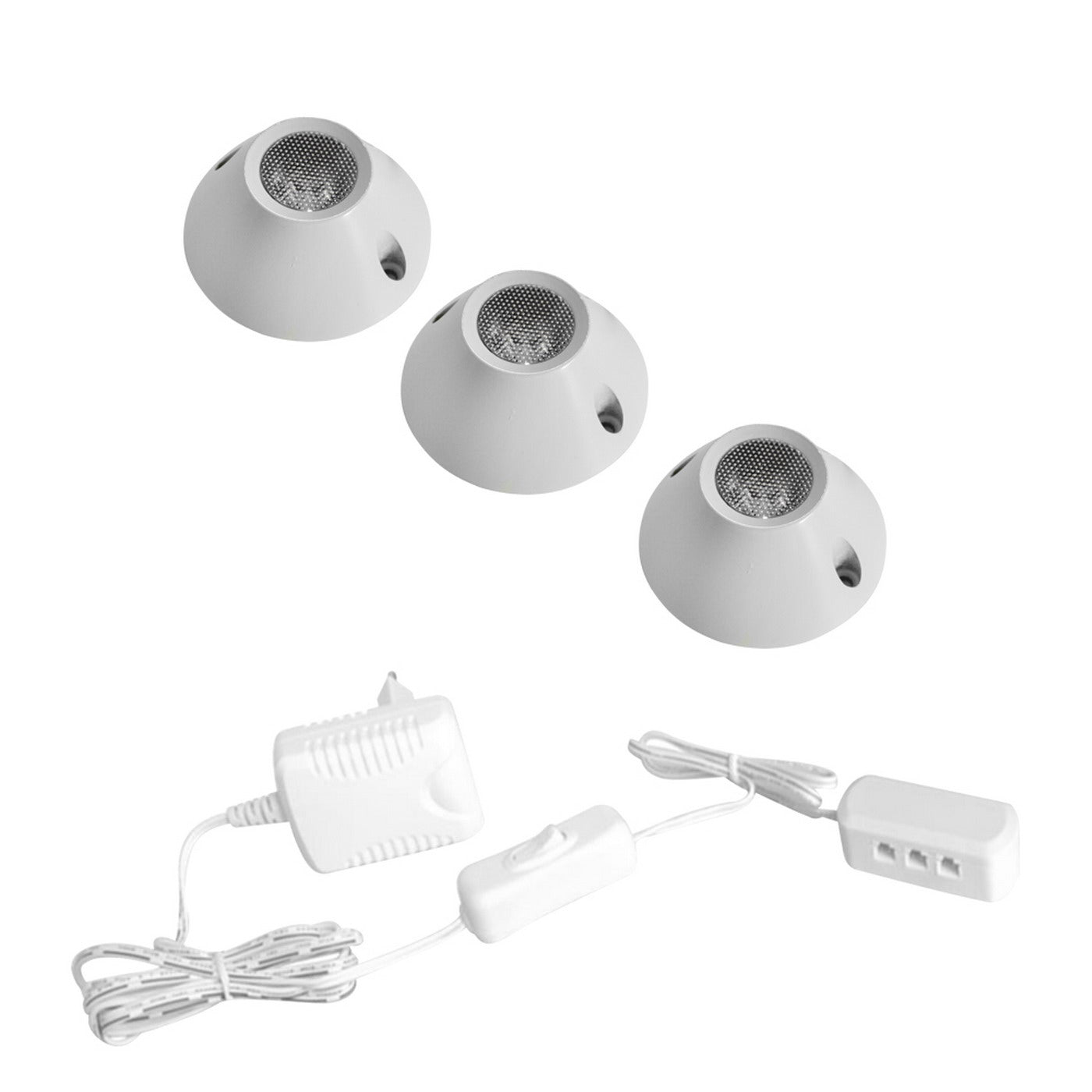 Alcapower Kit 3 punti luce LED, faretti LED luce naturale 4000K, faretti da parete, 1.5W, 100 lumen