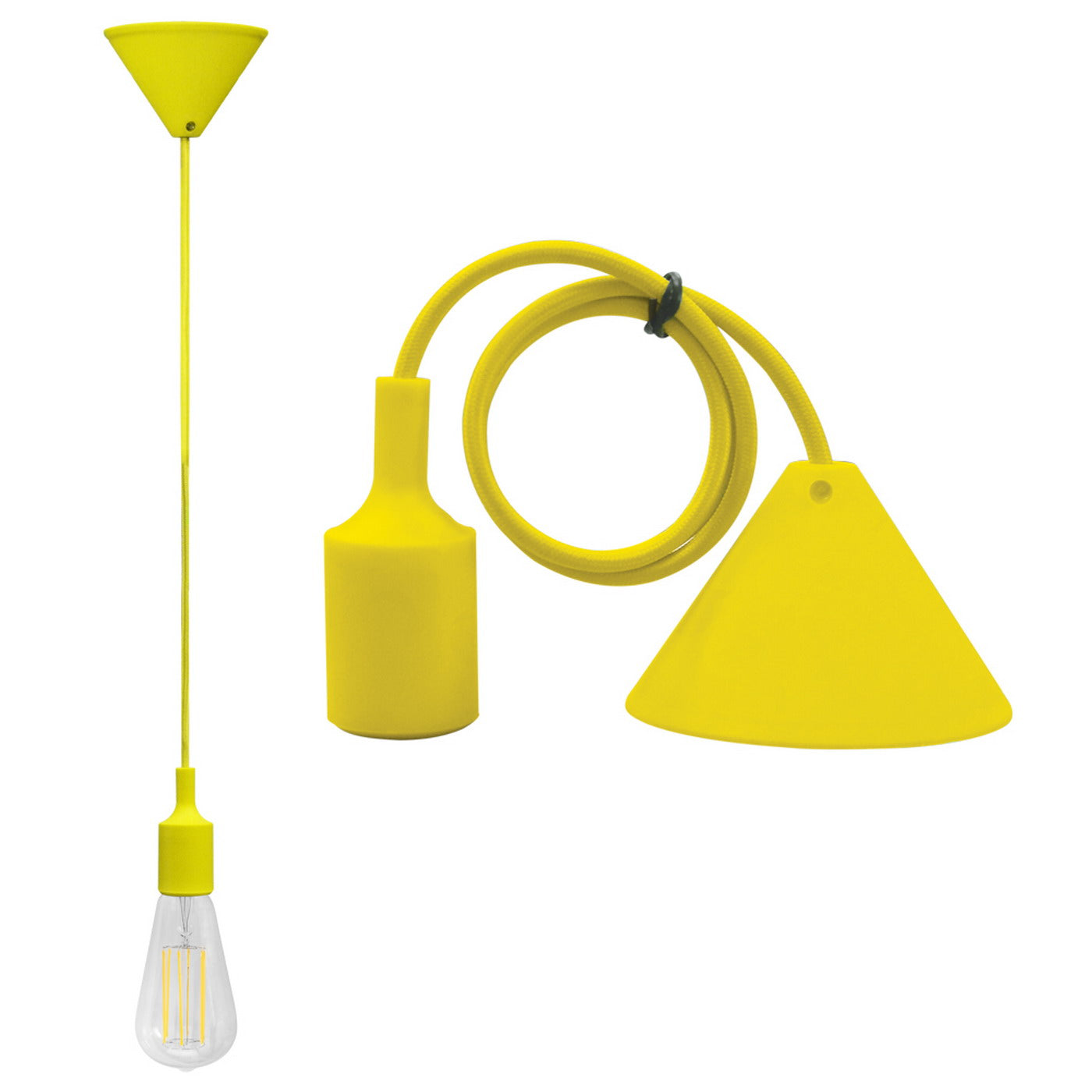 Suspension de plafond Alcapower avec câble et douille E27, lustre de différentes couleurs, 60W, 1 mètre